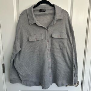 Lane Bryant Textured Gray Knit Top
